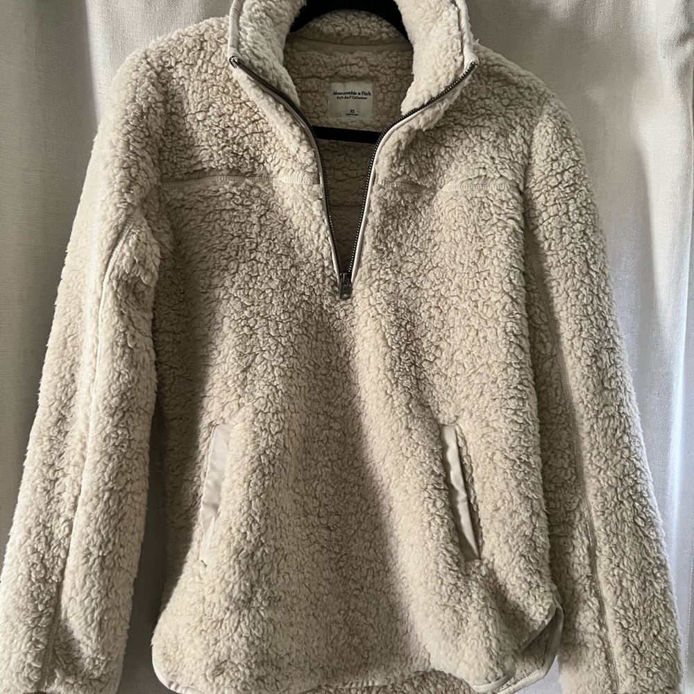 Abercrombie & Fitch Cream Teddy Jacket